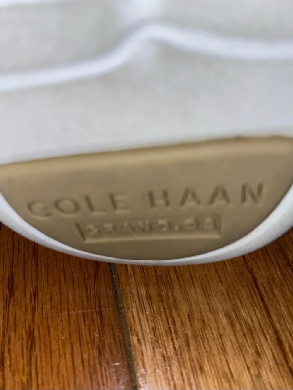 Cole Haan Knit Lace-Up Sneakers in Light Beige with Gold Accent EXCELLENT Cond.